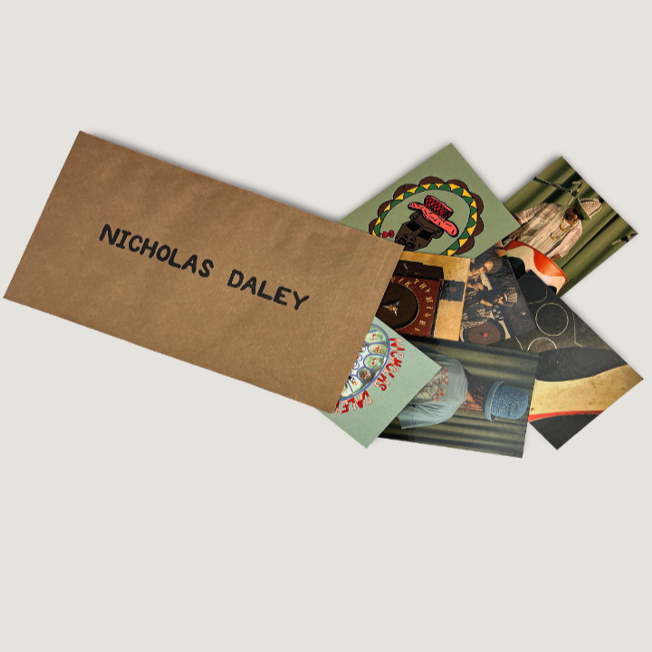 Nicholas Daley set of postcards laid out