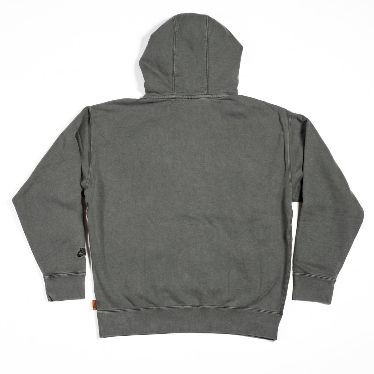 Gray hoodie with a zipper on a white background