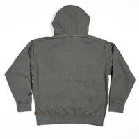 Gray hoodie with a zipper on a white background