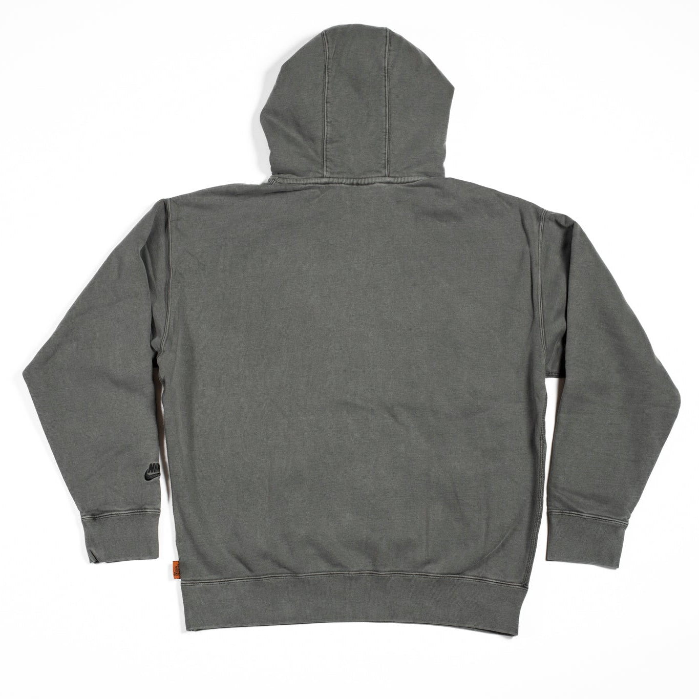 Gray hoodie with a zipper on a white background