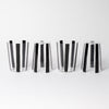Nova Stripe Black Tumbler 500ml Set of 4 - the set of four on white background.