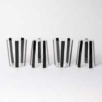 Nova Stripe Black Tumbler 500ml Set of 4 - the set of four on white background.