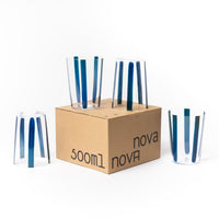 Nova Stripe Navy Tumbler 500ml Set of 4