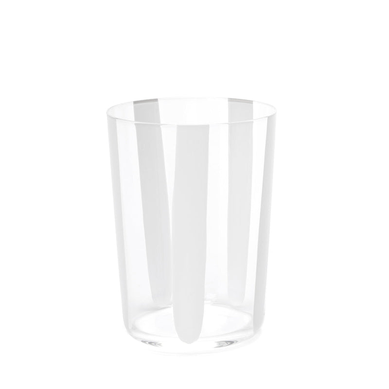 Nova Stripe White Tumbler 500ml Set of 4 - single glass on white background.