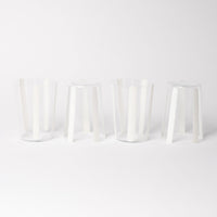 Nova Stripe White Tumbler 500ml Set of 4 - the set of four on white background.