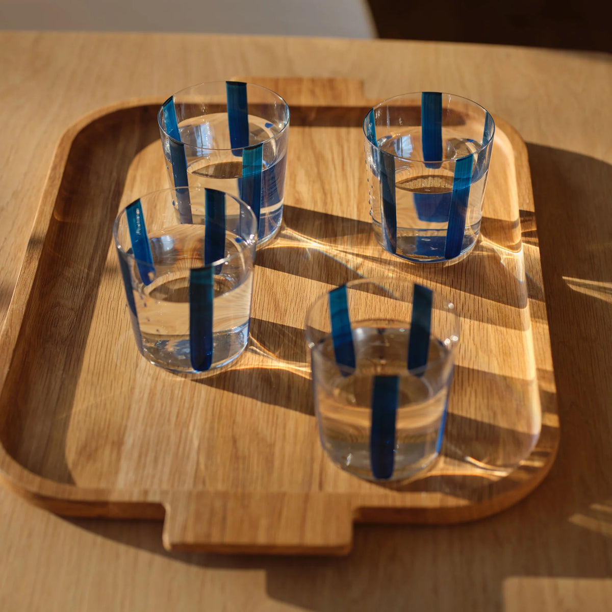 Nova Stripe Navy Tumbler 360ml Set of 4