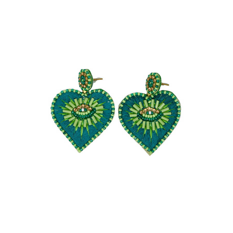 My Doris Green Heart Earrings