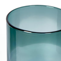 Ombre Cobalt and Green High Ball Set of 2 - close up on white background single.