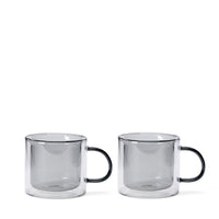 Oslo Smoke Mug Set of 2 - the set of 2 on white background.