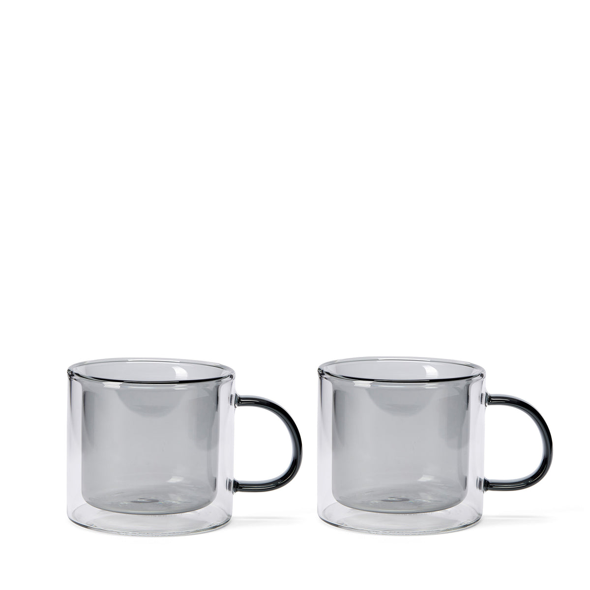 Oslo Smoke Mug Set of 2 - the set of 2 on white background.
