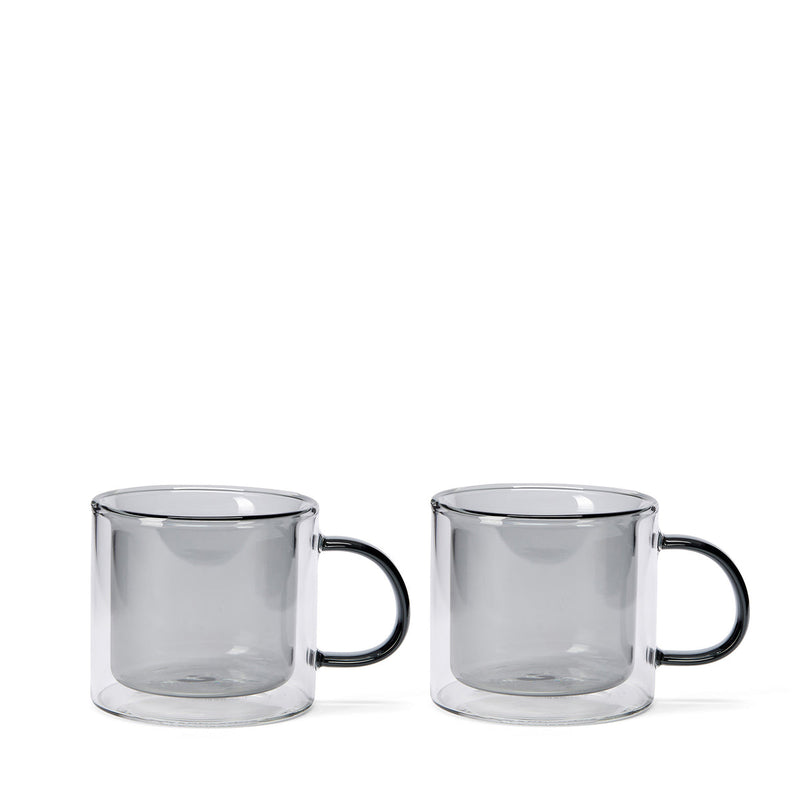 Oslo Smoke Mug Set of 2 - the set of 2 on white background.
