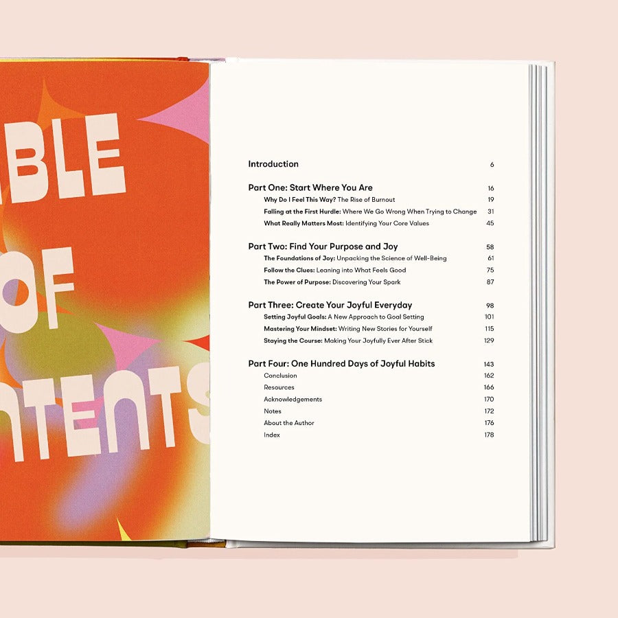 Inside pages of choose joy book