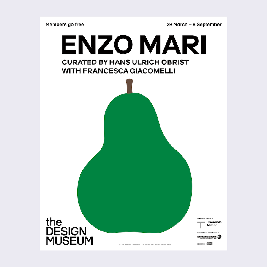 Due, La Pera Enzo Mari Pear Exhibition Poster 40 x 50cm