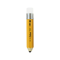 A Yellow pencil shaped torch on a white background