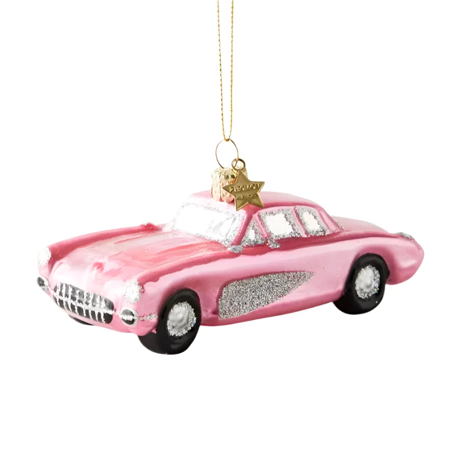 pink car shaped bauble