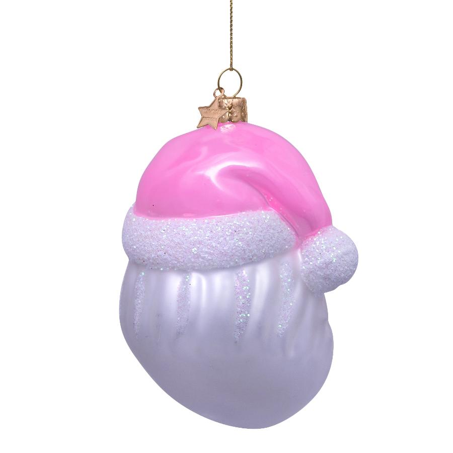 Pink santa hat bauble