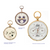 Three pocket watches on a white background