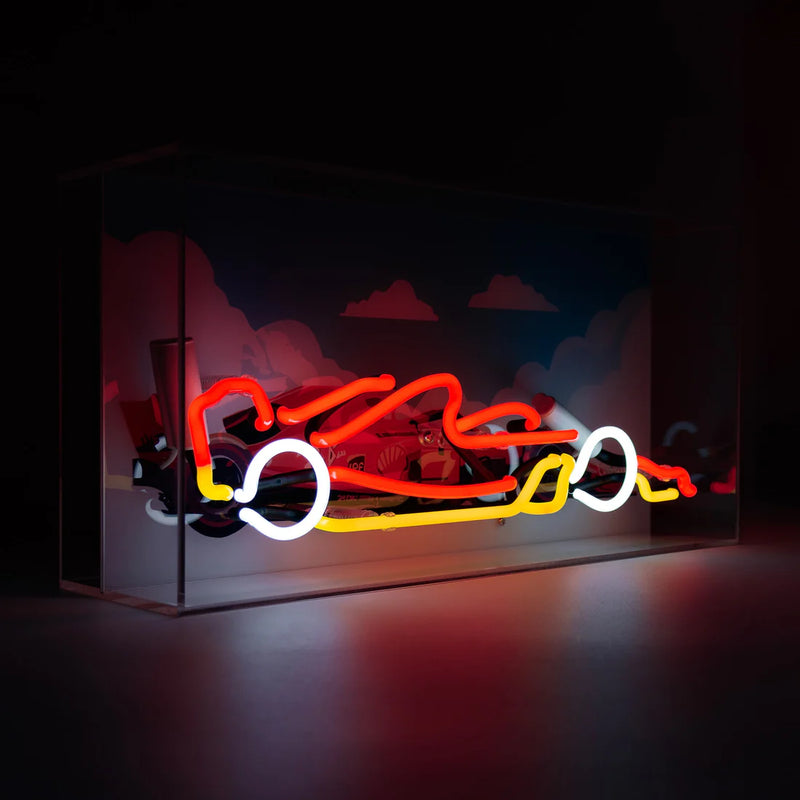 Neon Formula Racing Car Glass Light Up Sign