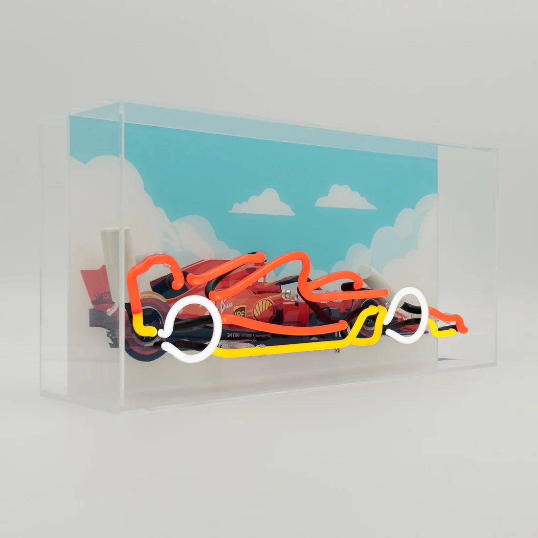 Neon Formula Racing Car Glass Light Up Sign