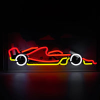 Neon Formula Racing Car Glass Light Up Sign