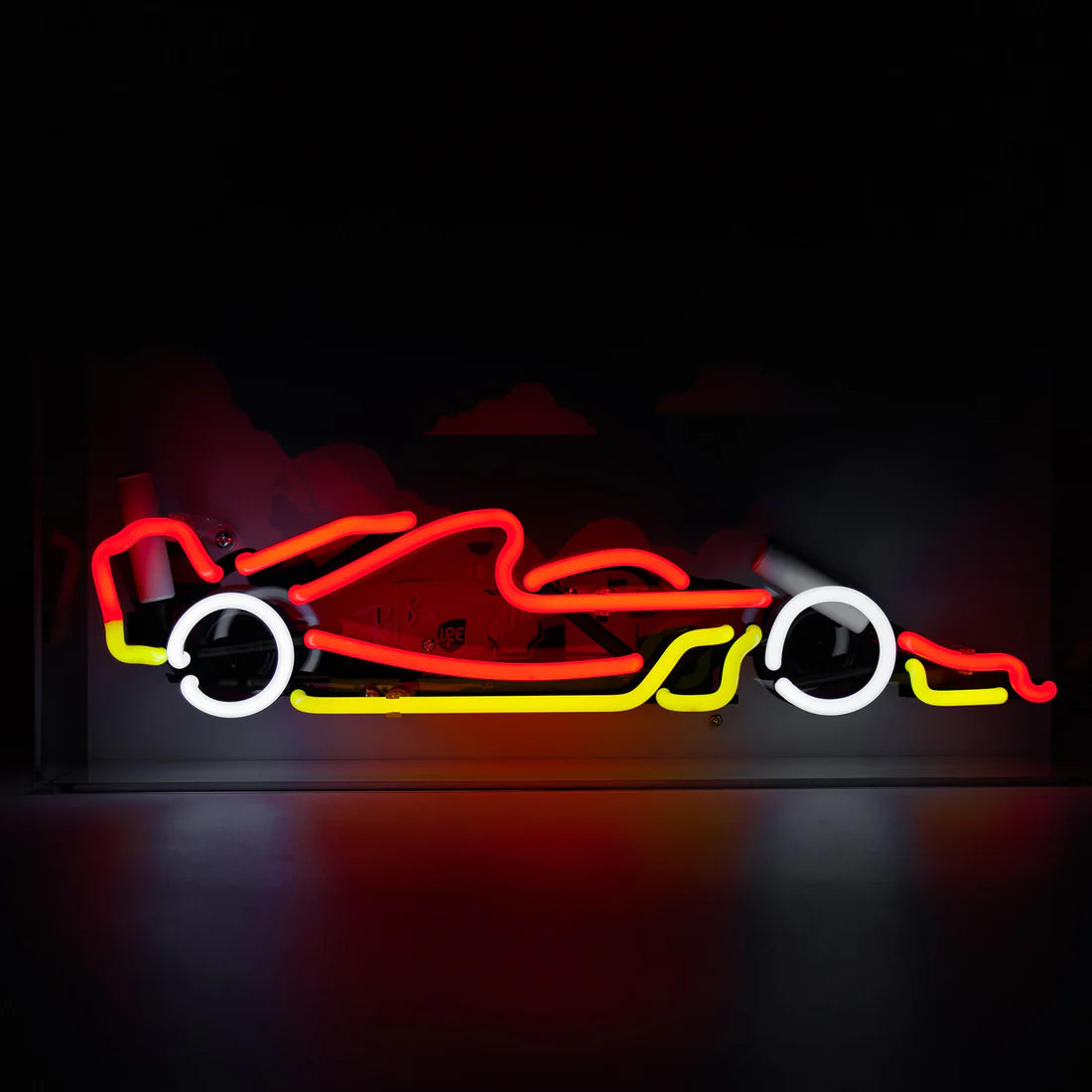 Neon Formula Racing Car Glass Light Up Sign