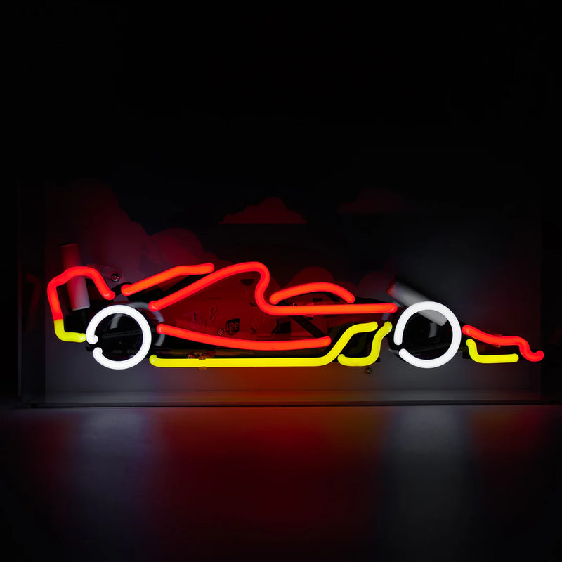 Neon Formula Racing Car Glass Light Up Sign