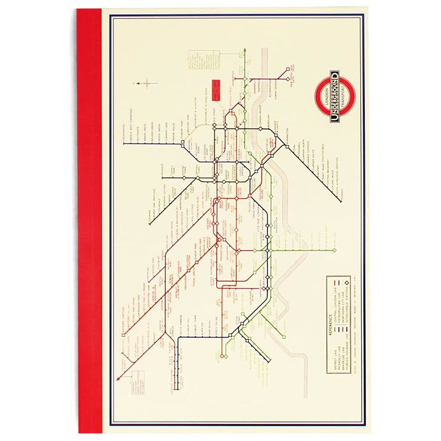 A5 Notebook TFL Tube Map