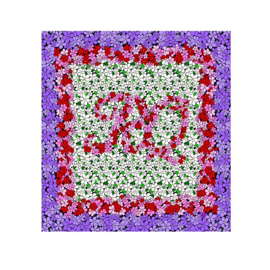 visual of a floral silk scarf.