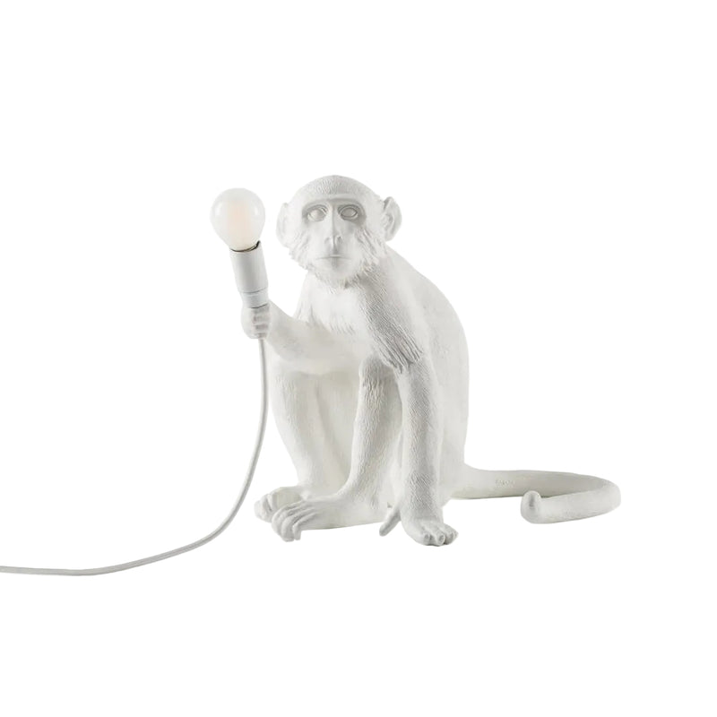 Monkey shaped white lamp