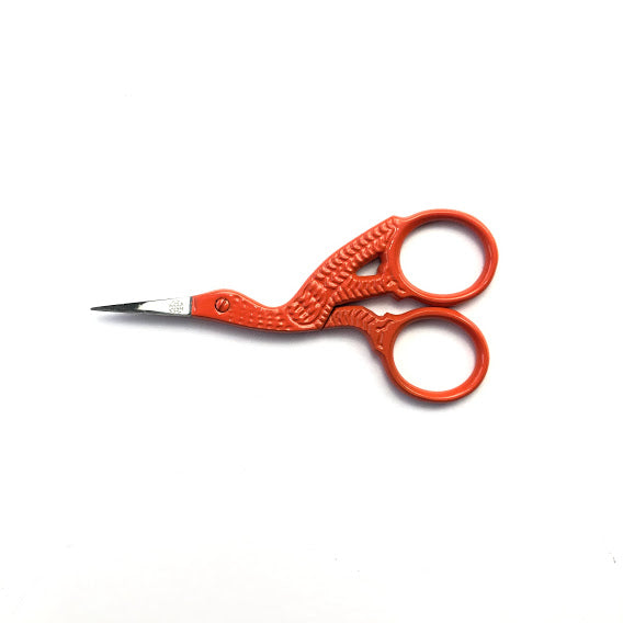 Snipsters Stork Embroidery Scissors Orange