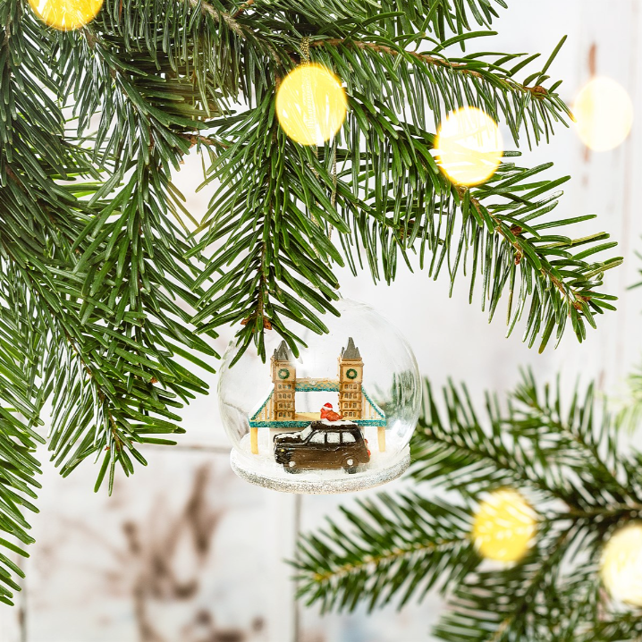 London Taxi Bauble on a Christmas Tree