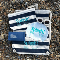 lifestyle picture of splash! range products on pebble beach
