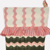 Green and Pink Swirl Cotton Christmas Stocking