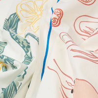 Bistro Mackerel & Prawn Illustration Tea Towel Set of 2