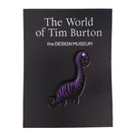 Tim Burton Pin Badge Carousel Purple Monster - FRONT in its card paper package on white background