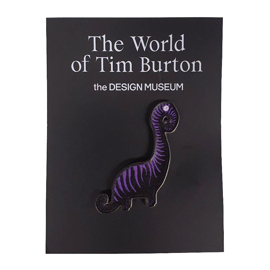 Tim Burton Pin Badge Carousel Purple Monster - FRONT in its card paper package on white background