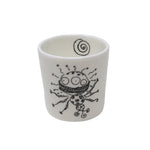 Fine bone china egg cup with a Tim Burton illustration on it