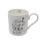 Tim Burton fine bone china mug with illustrated elephant 