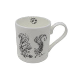 Tim Burton fine bone china mug with squirrel illustration