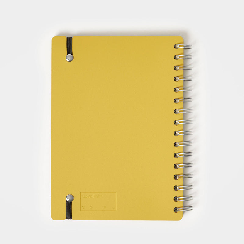 Two Toned Eucalyptus and Mustard A5 Leather Notebook