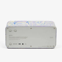 Speaker in purple and white