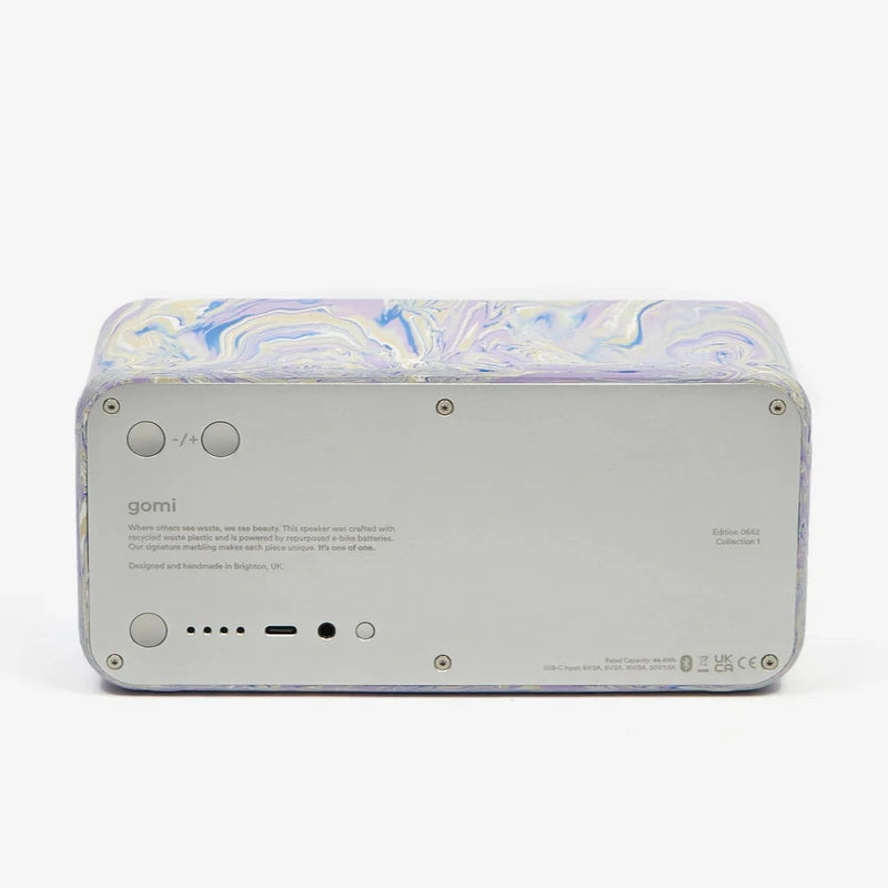 Speaker in purple and white