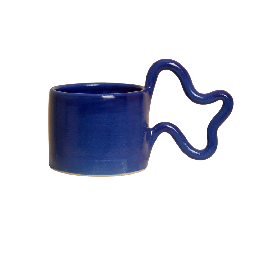 Blue swirl shaped mug