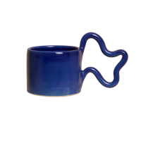 Blue swirl shaped mug