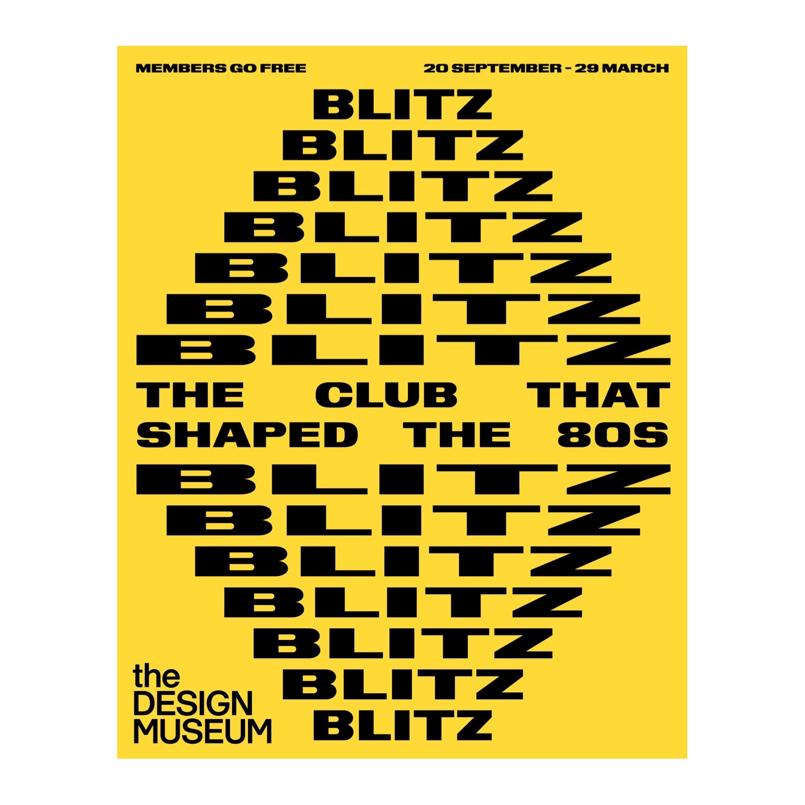 Blitz: the club that shaped the 80s Pink Yellow Exhibition Poster - 40 x 50 cm