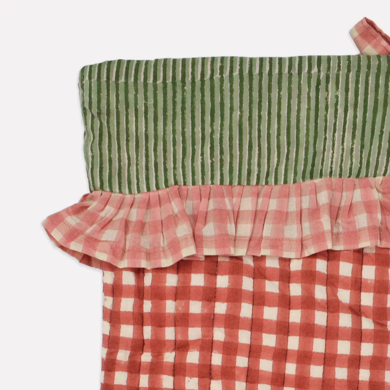 Ginger Red Gingham Cotton Christmas Stocking