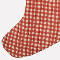 Ginger Red Gingham Cotton Christmas Stocking