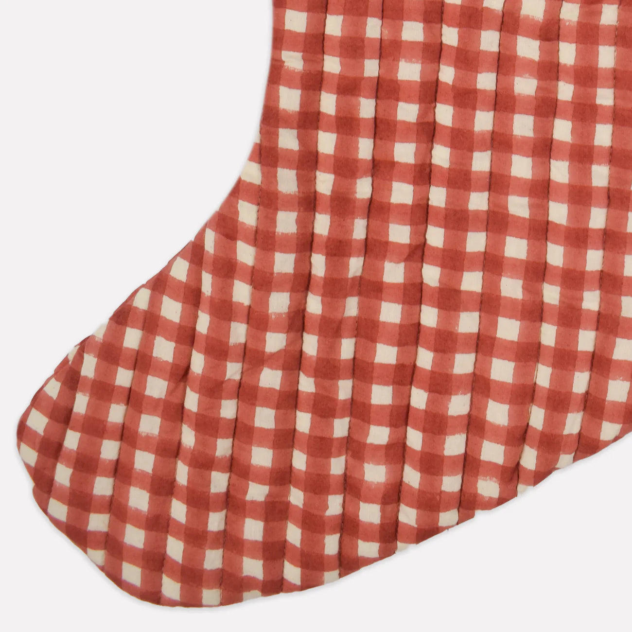 Ginger Red Gingham Cotton Christmas Stocking