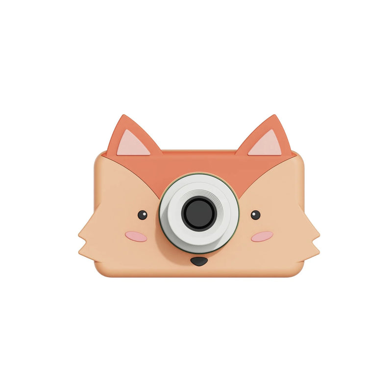 Cute fox-shaped camera on a white background
