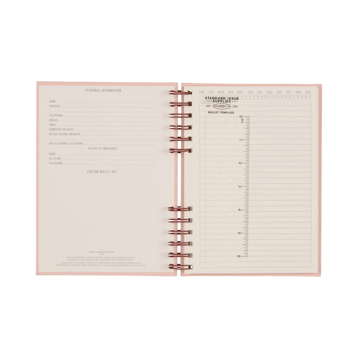 Open spiral-bound notebook with lined pages on a white background